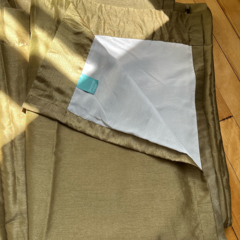 Room Darkening Curtains. 84”L 54”W Two Pair. Color is Olive green. Target Home